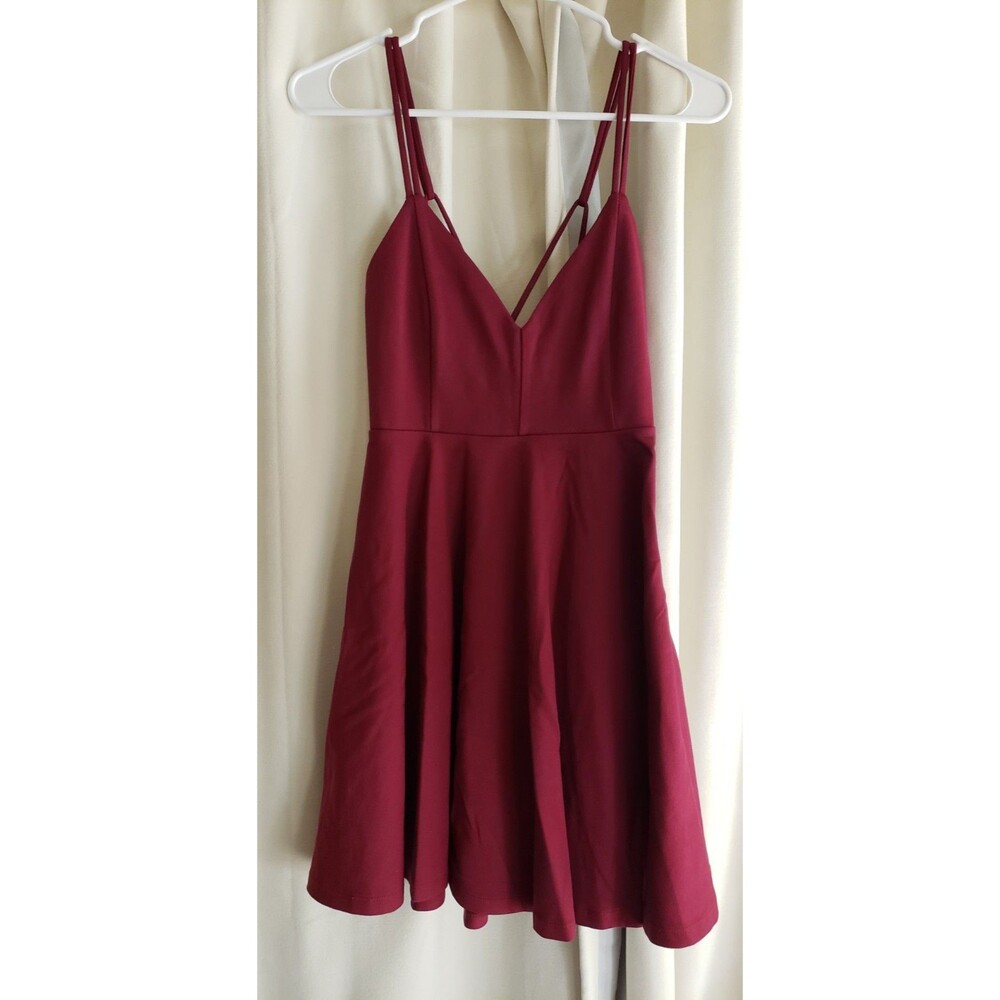 Windsor Dress Womens Medium Burgundy Fit & Flare Skater Mini Party Dress